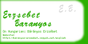 erzsebet baranyos business card