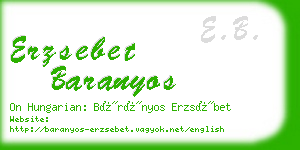 erzsebet baranyos business card